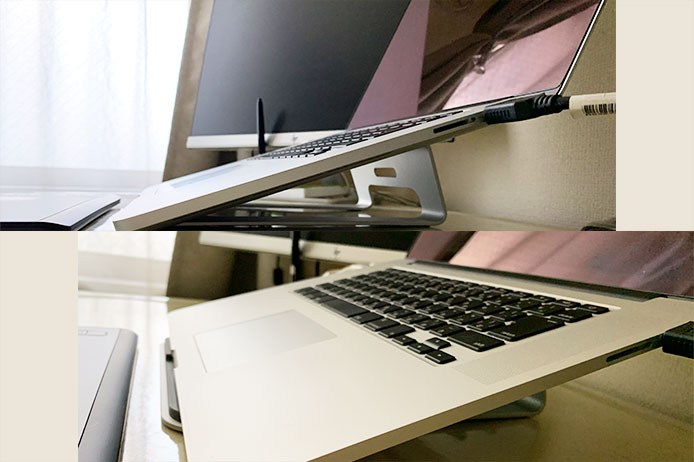 MacBookProとLOEのスタンド